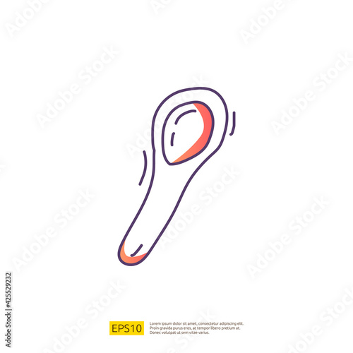coffee spoon for cafe concept vector illustration. hand drawing doodle gradient fill line icon sign symbol
