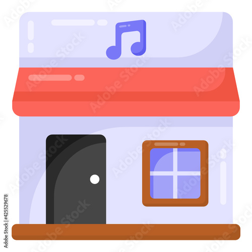 
A well designed flat icon of music studio 

