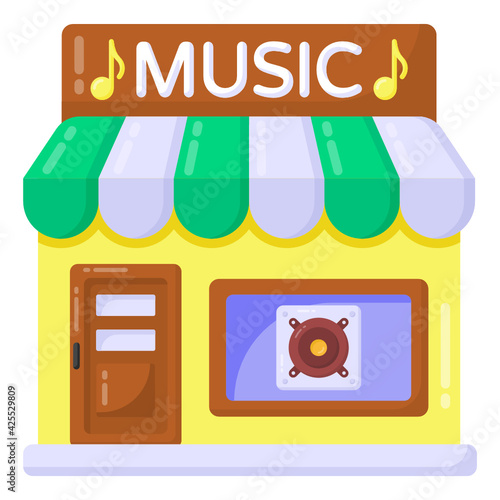 
A well designed flat icon of music studio 

