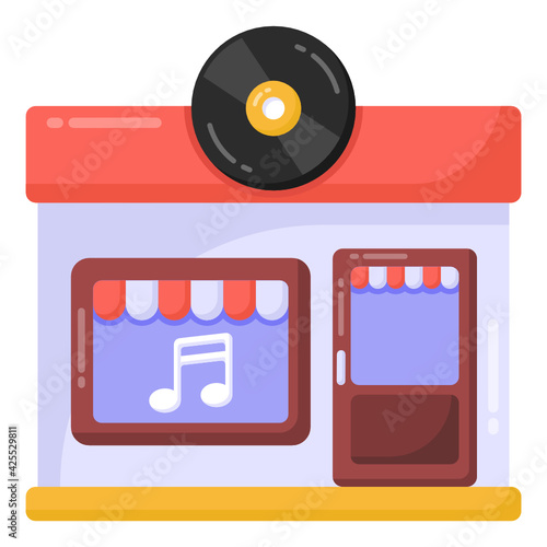 
A well designed flat icon of music studio 

