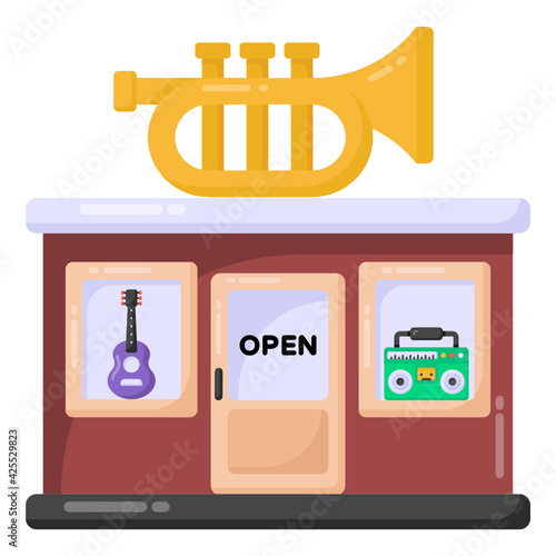 
A well designed flat icon of music studio 

