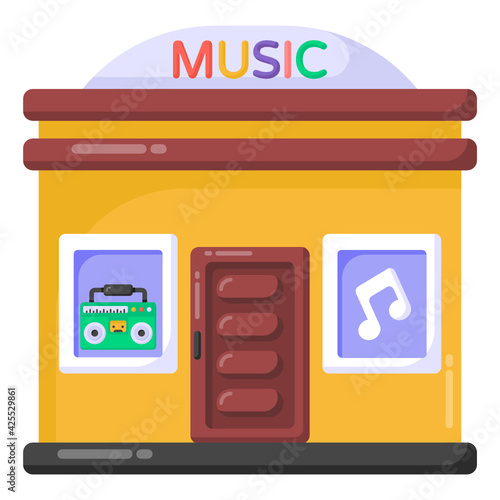 
A well designed flat icon of music studio 

