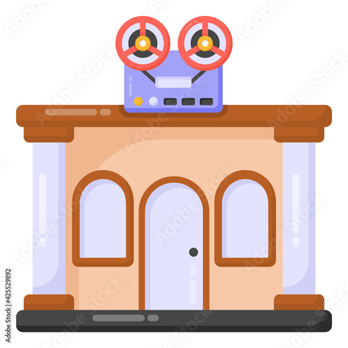 
A well designed flat icon of music studio 

