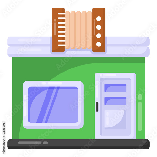 
A well designed flat icon of music studio 

