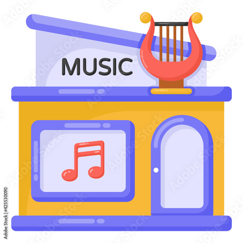 
A well designed flat icon of music studio 

