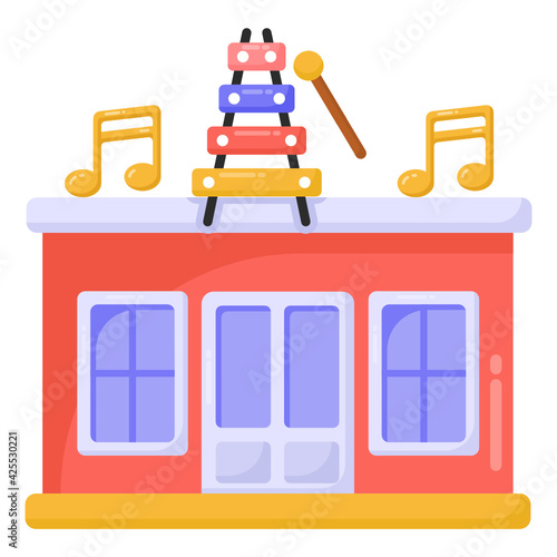 
A well designed flat icon of music studio 

