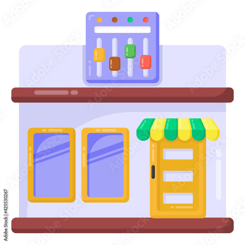 
A well designed flat icon of music studio 

