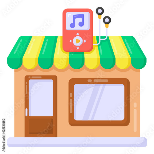 
A well designed flat icon of music studio 

