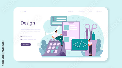 Rebranding web banner or landing page. Rebuilding marketing strategy