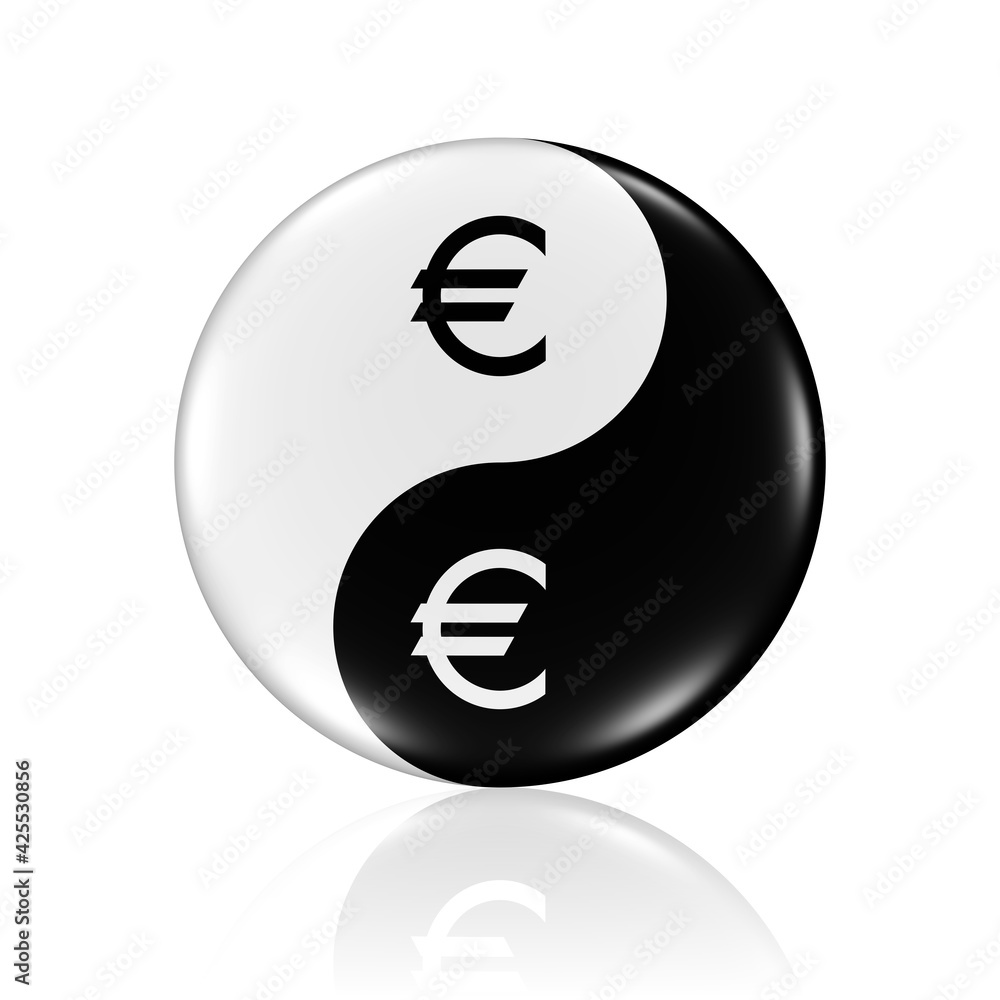 Yind und Yang - Symbol mit kleinen Eurosymbolen Yind und Yang - Symbol mit kleinen Eurosymbolen