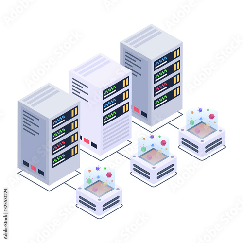 
Have a look at this amazing isometric icon of cloud networking 

