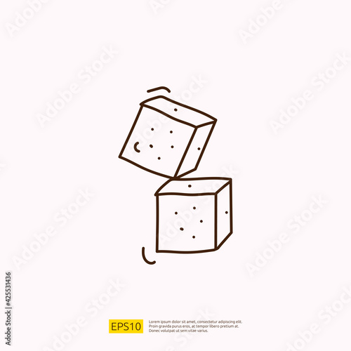 sugar bar for cafe concept vector illustration. hand drawing doodle linear icon sign symbol