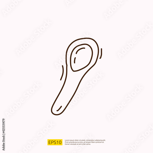 coffee spoon for cafe concept vector illustration. hand drawing doodle linear icon sign symbol