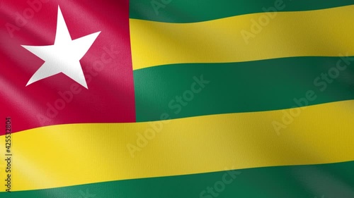 Flag of The Togo. Flag's footages are rendered in real 3D software. Perfect for TV, Movies, social, HUD, presentations, webs etc.