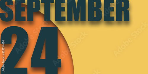 september 24th. Day 24 of month,illustration of date inscription on orange and blue background autumn month, day of the year concept