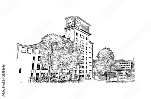 Obraz na plátně Building view with landmark of Eindhoven is the 
city in the Netherlands