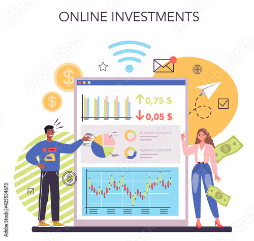 Investor online service or platform. Investing stategy fundamental analysis