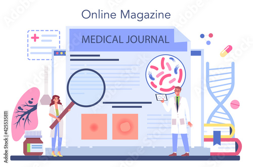 Phthisiatrician online service or platform. Doctor standing at big lungs