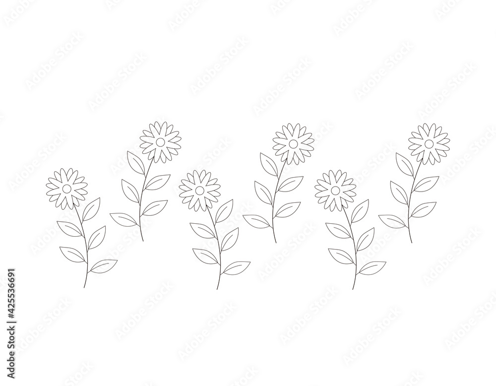 北欧風の草花 ベクターイラスト 北欧風の草花 ベクターイラスト
