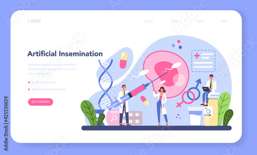 Reproductology and reproductive health web banner or landing