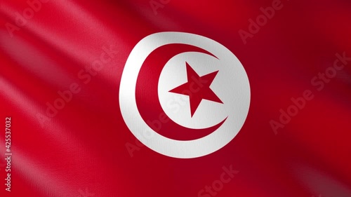 Flag of The Tunisia. Flag's footages are rendered in real 3D software. Perfect for TV, Movies, social, HUD, presentations, webs etc.