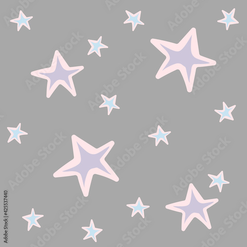 seamless pattern with stars. digital art. Comets and astrology. Wallpaper for the children's room. Space drawing. Clip art for scrapbooking. Starry sky, texture