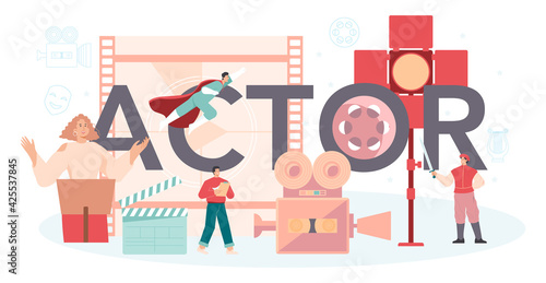 Actor typographic header. Theatrical performer or movie production