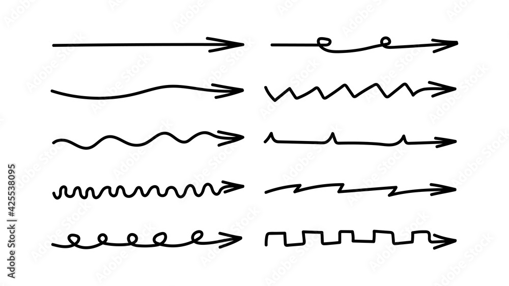 Set of hand-drawn arrows isolated on a white background. Doodle style. Collection of for web design, mobile apps, interface and more. Vector lustration Set of hand-drawn arrows isolated on a white background. Doodle style. Collection of for web design, mobile apps, interface and more. Vector lustration