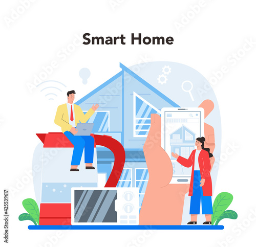 Internet of things concept. Idea of smart wireless electronics.