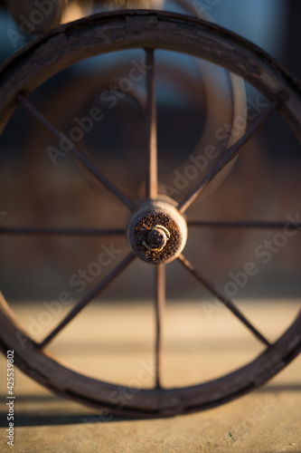 Rusty metal wheel