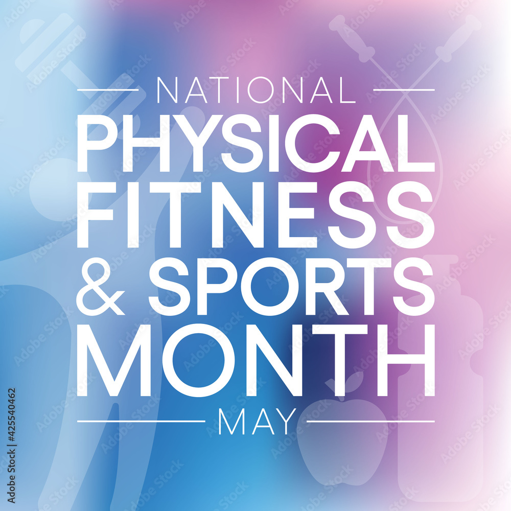 National Physical fitness and sports month observed each year in May to promote healthy lifestyles among people. vector illustration. National Physical fitness and sports month observed each year in May to promote healthy lifestyles among people. vector illustration.