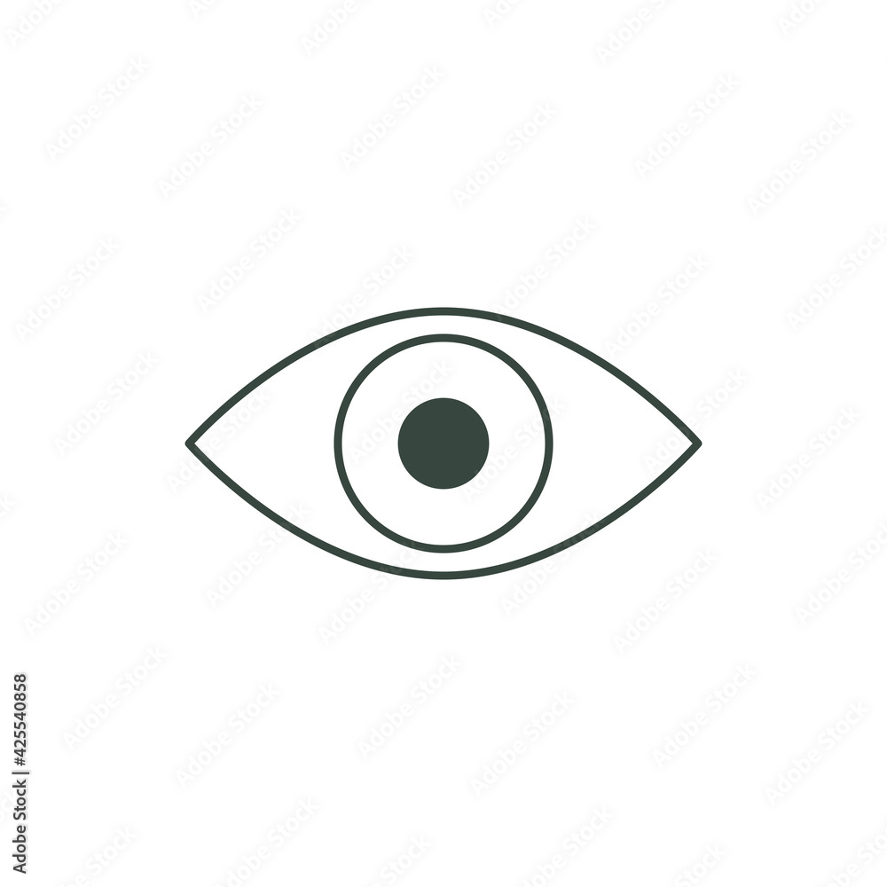 Eye vector icon. Eyeball symbol. Isolated on white background Eye vector icon. Eyeball symbol. Isolated on white background