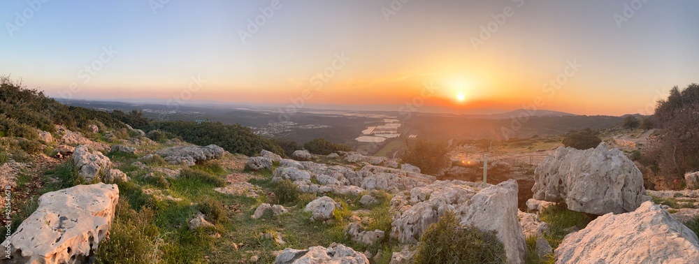 sunrise over the mountains panorama