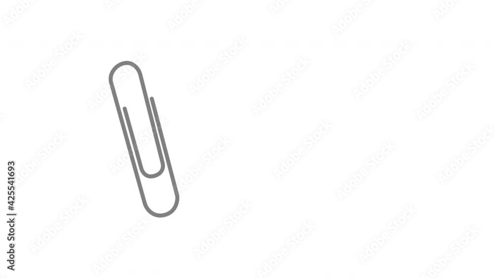 Paper clip, fastener self drawing animation. Alpha channel, luma matte. Paper clip, fastener self drawing animation. Alpha channel, luma matte.