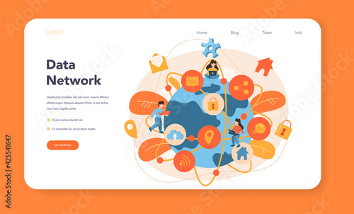 Internet of things web banner or landing page. Idea of cloud