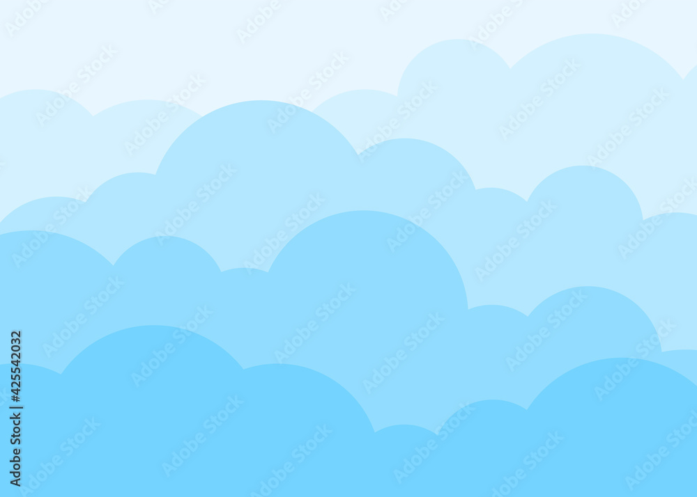 Blue sky with white clouds. Vector background.