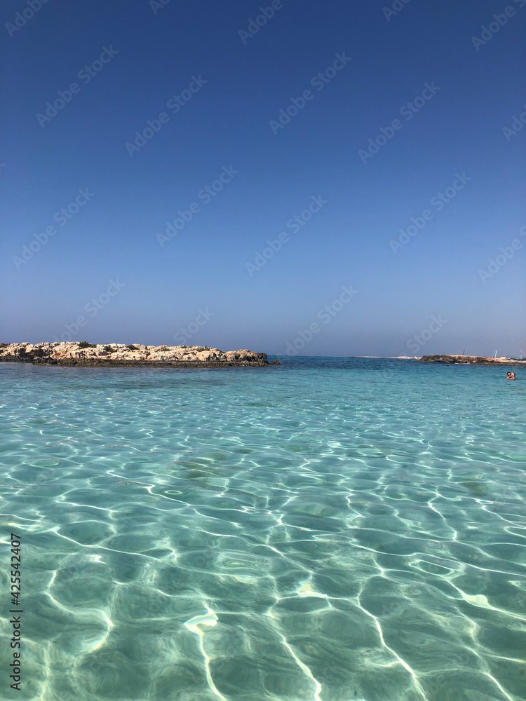 beach with blue sky