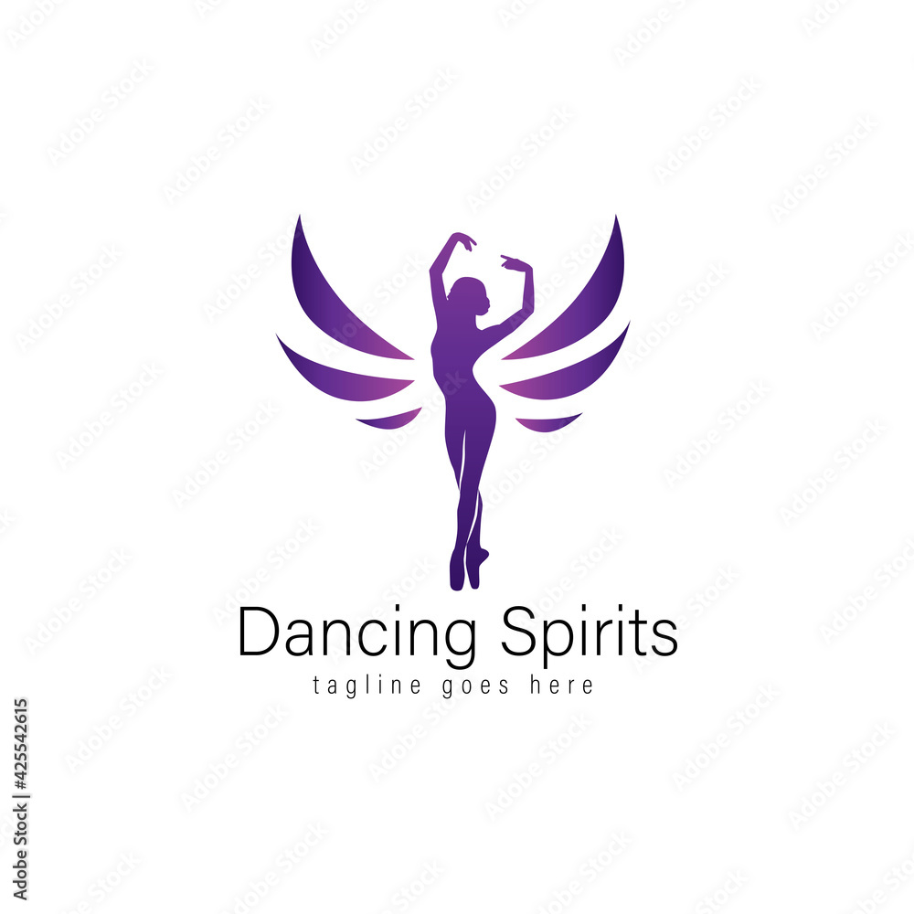 Naklejka premium Dance logo vector design symbol