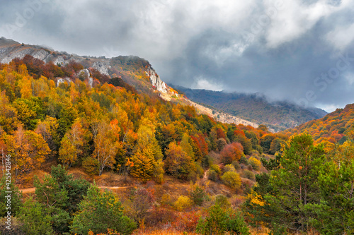 mountains and forests of crimea on an autumn day