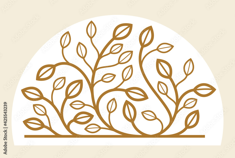Vector floral emblem isolated on white background, leaves and branches linear logo, luxury classic style elegant badge, boutique or hotel logotype. Vector floral emblem isolated on white background, leaves and branches linear logo, luxury classic style elegant badge, boutique or hotel logotype.