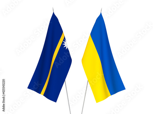 Ukraine and Republic of Nauru flags