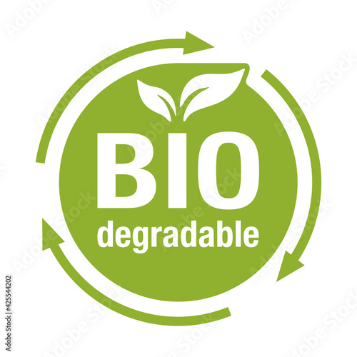 Biodegradable plastic eco friendly sign photo