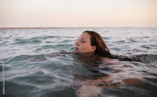 woman in the sea