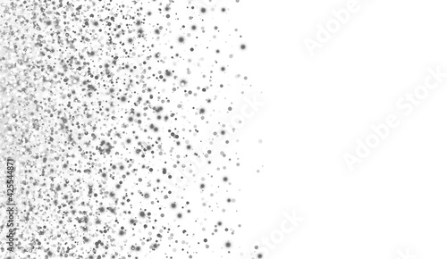 White and gray particles on a white background. Explosion of confetti. Suitable for wedding invitations, Christmas and greeting cards. © Maryna Osadcha