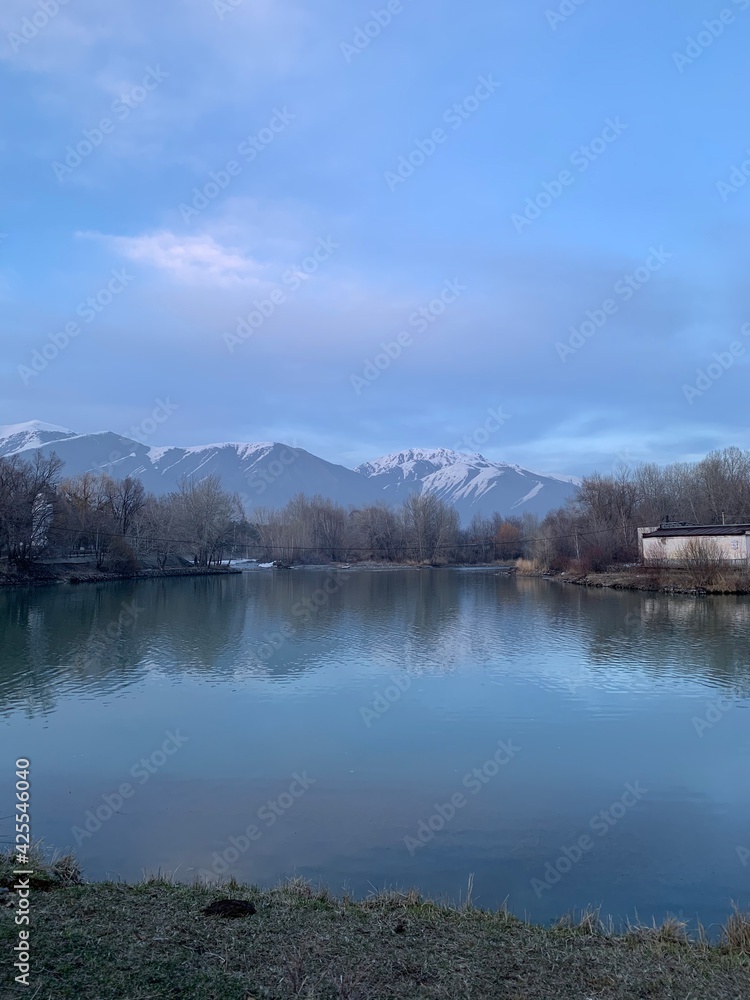 lake and mountains