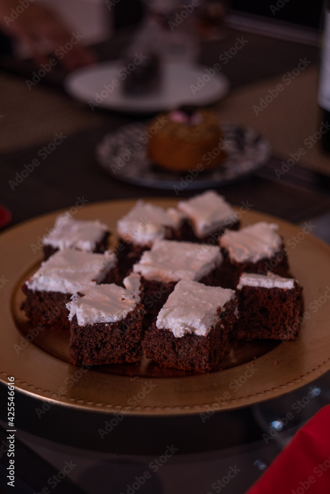 chocolate cake squares dessert  croatian Kakao šnite