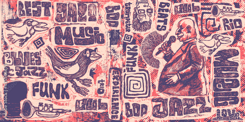 Obraz premium Retro design Jazz music. vector illustration.