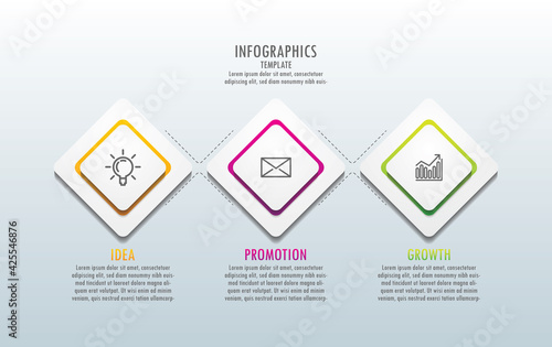 Presentation business infographic template with 3 step © Athapon