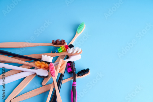 Bunch of toothbrushes. Choosing toothbrush. Oral hygiene © Kate