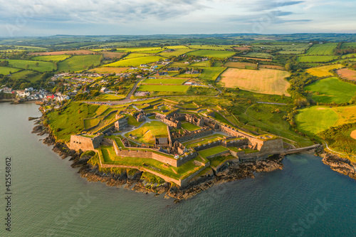 St. Charles Fort Kinsale Cork Ireland coast line old Irish touristic landmark sunset amazing aerial scenery view photo